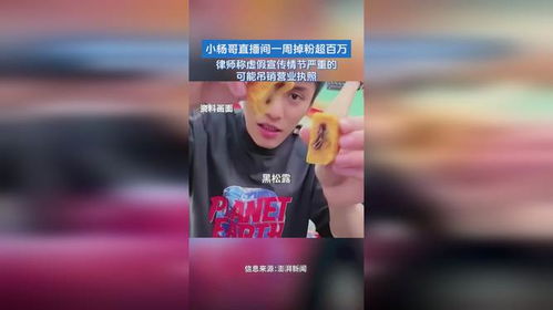 小杨哥掉粉超1200万 小杨哥掉粉超1200万